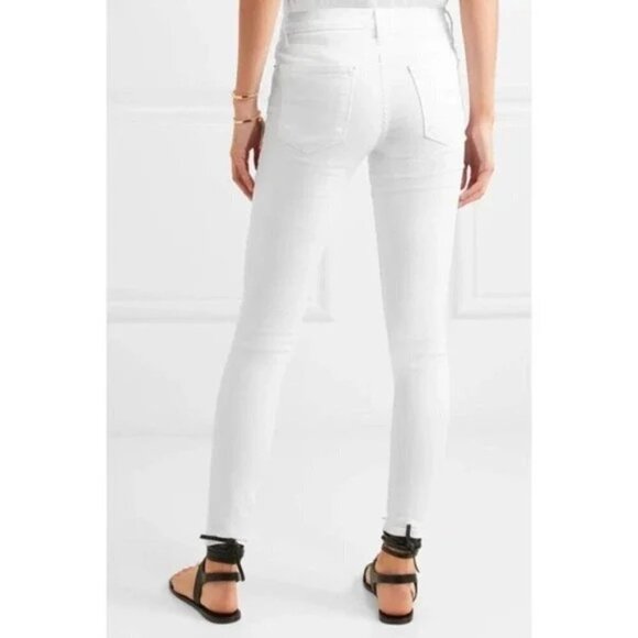 Le Skinny De Jeane Blanc White Distressed Jeans by Frame Denim Size 27 - Picture 2 of 16